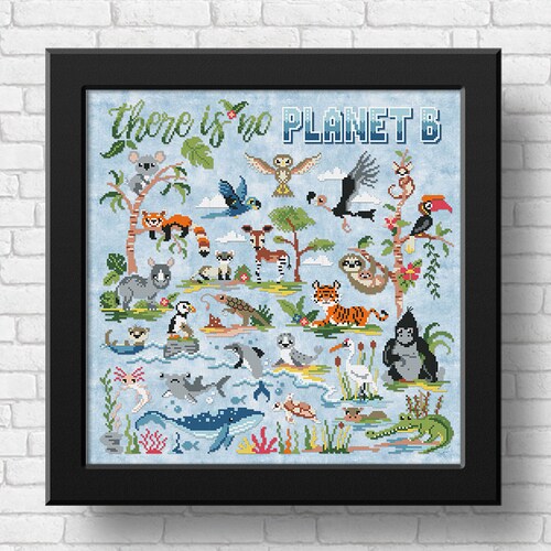 There is No Plant B PDF Cross Stitch Pattern animals - Etsy UK There is No Plant B PDF Cross Stitch Pattern animals - Etsy UK