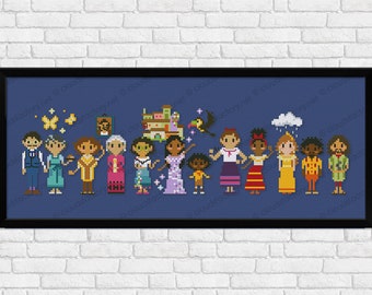 Encanto - schema PDF punto croce / DOWNLOAD IMMEDIATO ricamo schema famiglia Mirabel Madrigal