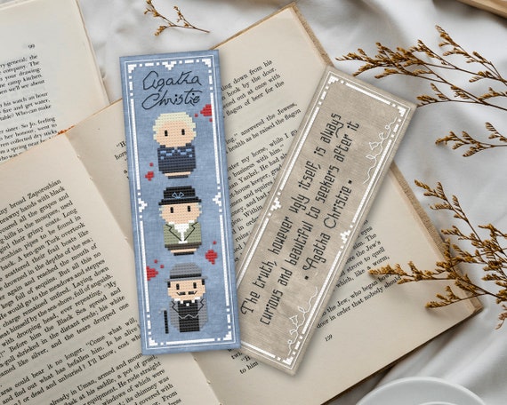 Agatha Christie bookmark - Cross stitch PDF pattern | Instant download