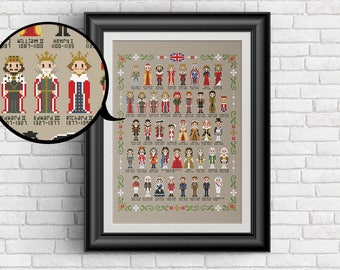 Kings and Queens of the United Kingdom - PDF cross stitch pattern