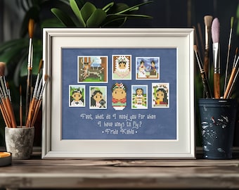 Frida Kahlo - Cross Stitch PDF pattern - Mini Artists Galleries