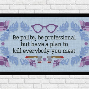 Be Polite Quote - PDF cross stitch pattern