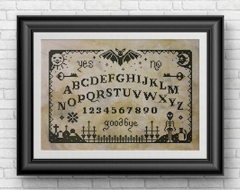 Primitive Ouija Board - cross stitch PDF pattern