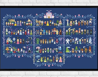 Epic Storybook Princesses - PDF cross stitch pattern
