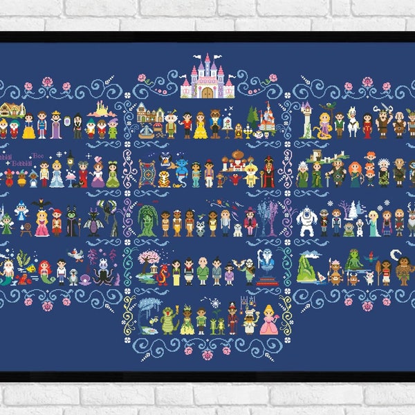 Epic Storybook Princesses - PDF cross stitch pattern