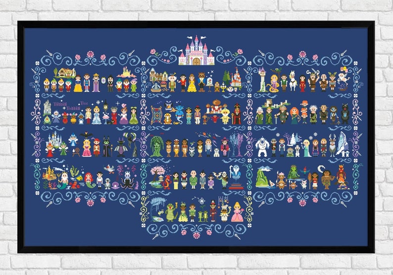 Epic Storybook Princesses - PDF cross stitch pattern