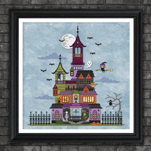 Haunted House - Cross Stitch PDF pattern