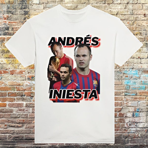 Andrés Iniesta Vintage Bootleg Shirt: Retro Elegance for Football Lovers