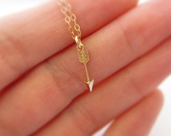 Arrow necklace, personalized jewelry tiny initial arrow pendant, cupid jewelry, gold arrow jewelry, minimalist necklace delicate necklace