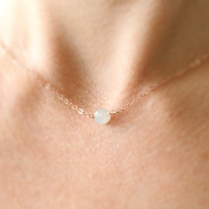 June birthstone necklace, moonstone gemstone necklace, personalized June jewelry, moonstone necklace, June necklace minimalist necklace gift