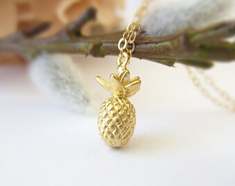 Pineapple necklace fruit necklace delicate jewelry initial necklace silver pineapple jewelry minimalist jewelry layering necklace birthstone
