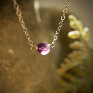 February birthstone necklace, amethyst gemstone necklace, personalized jewelry, amethyst necklace, purple necklace, February necklace gift