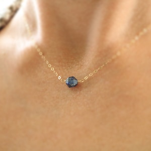 September birthstone necklace, dainty lapis necklace, personalized jewelry, lapis gemstone necklace blue necklace September necklace for her