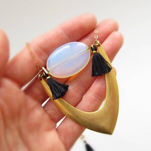 Celestial Moonstone necklace, tassel necklace, boho jewelry , bohemian gemstone necklace moonstone jewelry,  statement fringe necklace