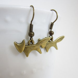 Bronze fox earrings, dainty earrings, woodland jewelry, fox jewelry, cute earrings, tiny earrings, kawaii earrings, bronze earrings, animal
