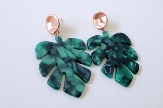 Resin leaf sale earrings