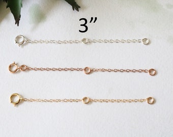 Extender chain for necklace, gold fill extender, sterling extension chain, rose gold-filled chain extension, 2 inch extender, 3 inch extend