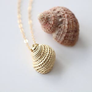 Seashell necklace, gold sea shell necklace, intricate shell pendant, beach jewelry, sea shell jewelry, gift for her, beach necklace women