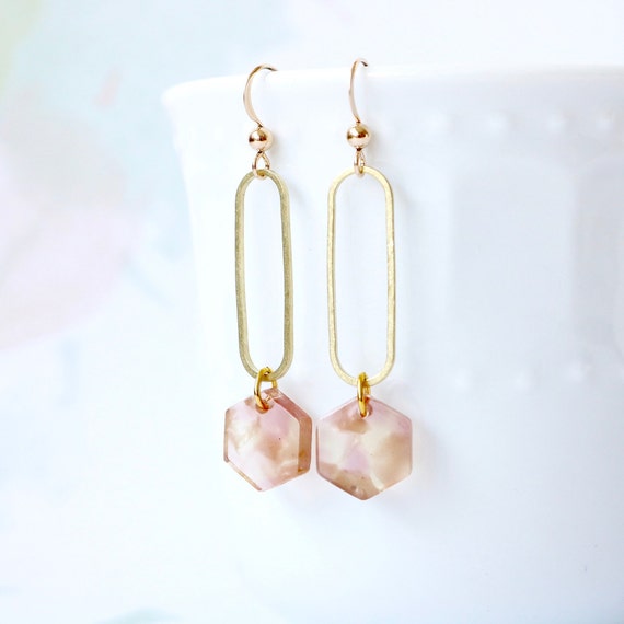 Tortoise resin earrings new arrivals