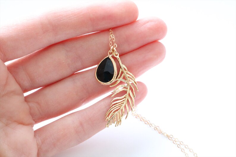 birthstone boho jewelry feather jewelry jewelry under 50 rose gold necklace Gold feather necklace hippie jewelry delicate necklace