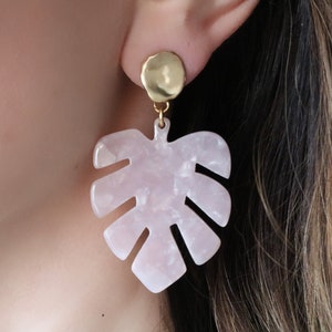 Harz Pflanzen Ohrringe, botanische Statement Ohrringe, Blatt Ohrringe, Schildkröte Muschel Ohrringe, Monstera Ohrringe, Resin Schmuck Pflanze Mama Geschenk