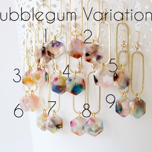 Resin earrings, tortoise shell earrings, acetate earrings, geometric earrings, simple earrings, Valentine's Day gift for her, gift for woman image 4