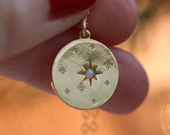 Opal necklace, personalized necklace for Mother's day gift idea, celestial constellation necklace, gold star necklace, custom opal jewelry