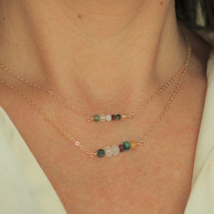 Personalized family necklace, tarnish-free mom jewelry, genuine birthstone, gifts for grandmother, waterproof, heirloom gift