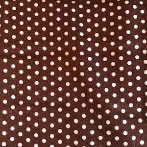 Robert Kaufman Spot On Pin Dot Chocolate Brown and White Polka Dots, Designer Cotton, Quilting Fabric, Sold by YARD