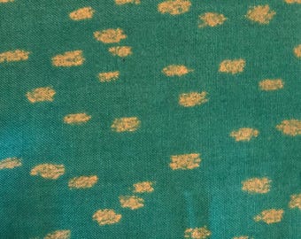Windham Fabrics Whistler Studios Heavy Metal Teal and Metallic Gold Dots, Designer Cotton, Quilting Fabric, Sold by YARD