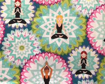 Michael Miller Namaste Mandala Lotus Celestial Yoga, Designer Cotton, Quilting Cotton, Sold by YARD