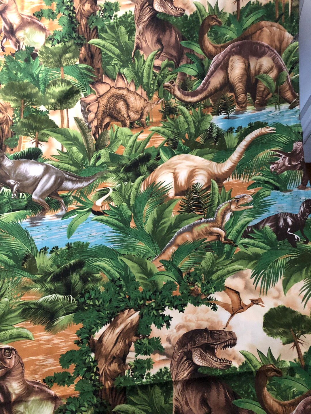 Timeless Treasures Michael Searle Dinosaurs, Designer Cotton Fabric ...