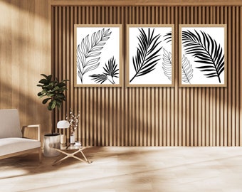 Printable Palm Leaf Posters - Set of 3 - Instant Download