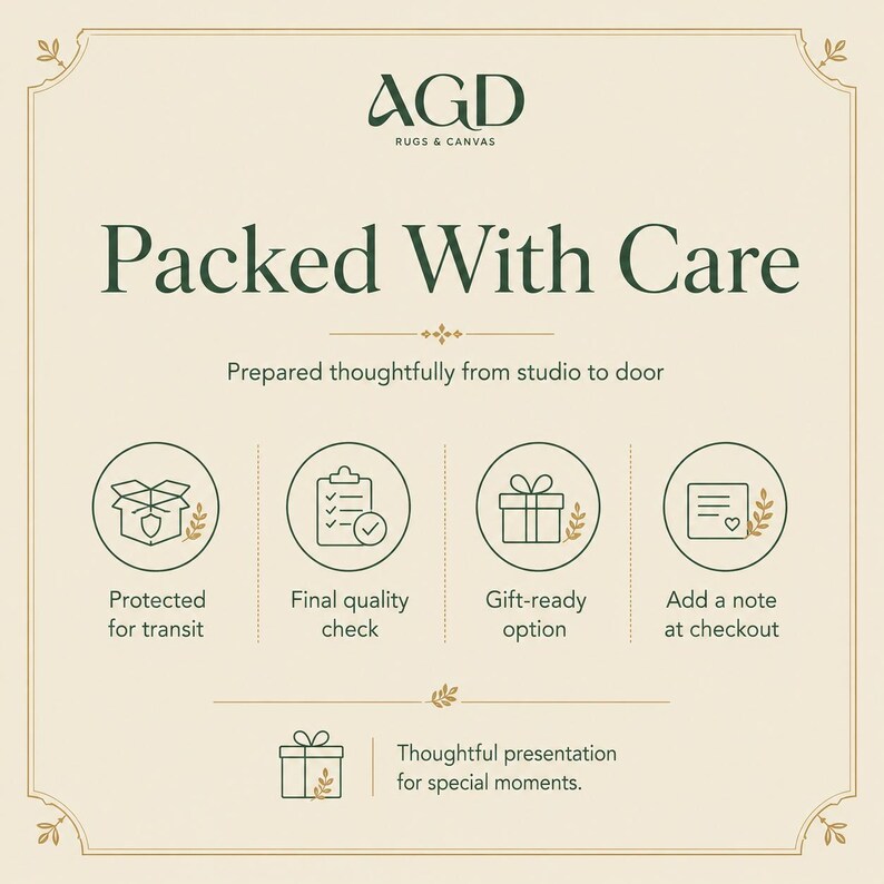 The image is a poster with text and icons that provide instructions for packing a gift.