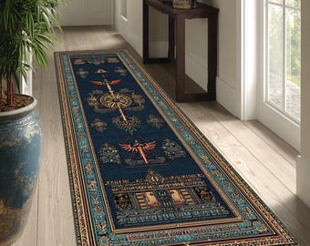 Zelda Rug, Zelda Legend Rug, Zelda Runner Rug, Gaming Area Rug, Retro Video Game Decor,  Runner Design Rug, Runner Rug, Runner, Area Rug