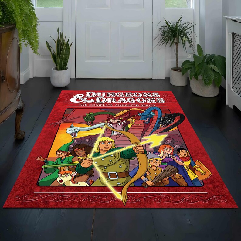Dnd Red Rug Dungeons Dragons Rug, Dragon Rug, Dragon Pattern Rug, Gift Rug ...