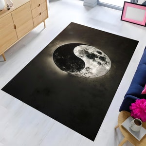 Black White RugYing Yang Rug,Ying Yang Gift, Living Room Rug,Area Rug,Decorative Rug,Modern Rug,Popular Rug,Themed Rug,Home Decor,Yin Yang