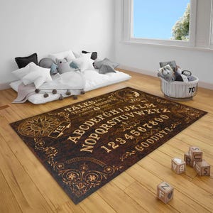 Ouija Board Carpet, Devil Decor Rug, Spooky Design Rug afbeelding 4