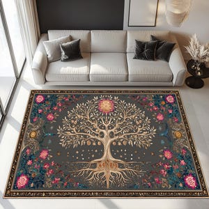 Tree Rug, Tree Of Life Rug, Tree of Life Area Rug, Floral Rug, Tree Of Life Decor, Mystic Rug, Popular Rug, Area Rug, Living Room Rug