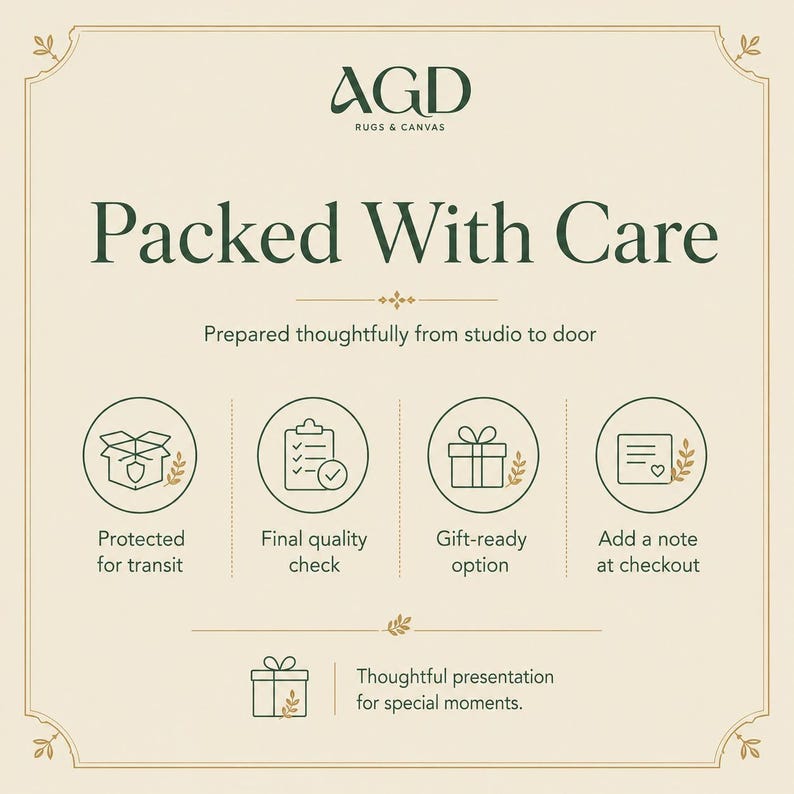 The image is a poster with text and icons that provide instructions for packing a gift.