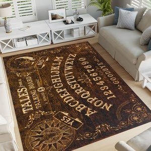 Ouija Board Carpet, Devil Decor Rug, Spooky Design Rug afbeelding 3