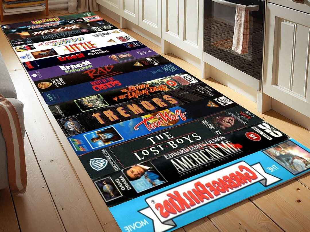 Custom Dvd Rugs Nostalgic Retro Sytle Rug,vhs Case Themed Horror Movie Room Rug,home ...