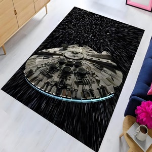 StarWars Rug,Millenium Falcon Rug,Millenium Falcon Shaped,Vintage Design,Rugs for Kids Room,Area Rug,Popular Design Rug,Custom Rug,Gift Rug