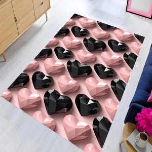 Heart Rug, Love Rug, Gift Rug for Lover, Bedroom Rug, Home Decor, Non Slip Rug, Gift Rug, Popular Rug, Washable Printed Rug, Decorative Rug