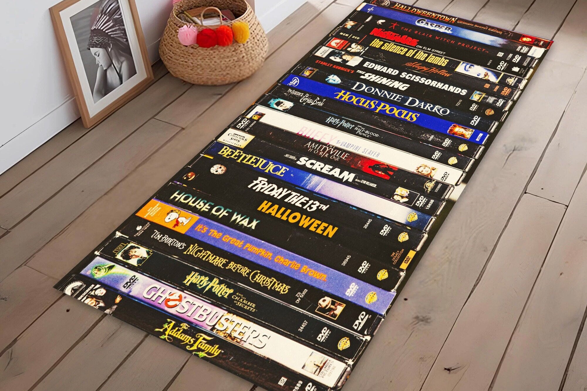 Nostalgic Retro Sytle Rug,vhs Case Themed Horror Movie Room Rug,home ...