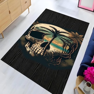 Skull Rug, Skull Rug for Living Room, Skull Area Rug, Skull Floor Rug , Non Slip Rug, Popular Rug, Washable Printed Rug, Decorative Rug