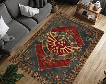 Zelda Rug, Legend Of Zelda Rug, Gaming Room Decor, Retro Game Theme, Kids Room Rug, Popular Rug, Area Rug, Living Room Rug, Gaming Area Rug