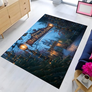 Willkommen im Wunderland Gedruckt Teppich, Alice im Wunderland Teppich, Kinderzimmer Teppich, Teppich zum Aufstellen
