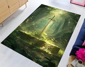 Swords Zelda Rug,Zelda Rug,Legend of Zelda Rug,Zelda Game Rug,Retro Game Rug,Game Room Rug,Gamer Gift,Kids Room Rug,Legend of Zelda Game Rug