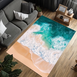 Tapis de plage, Tapis vagues, Tapis océan, Tapis de plage, Tapis de mer, Tapis vagues, Tapis à la surface de l&#39;eau, Tapis populaire, Carpette